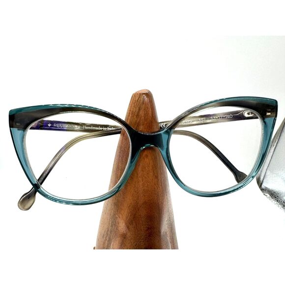RES/REI Handmade in Italy Eyeglass Frame Large Modest Cat Eye Shape w/ C… main image 11